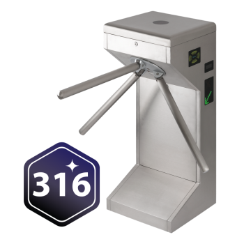 Austenitic stainless steel alloy turnstile - 1 leg - semi automatic - drop-arm