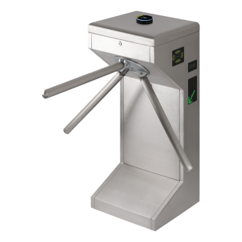 Semi-automatic turnstile with integrated credit card terminal