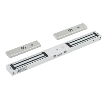 Surface-mounted electromagnetic lock for double doors with monitoring - LED - 2x180kg 