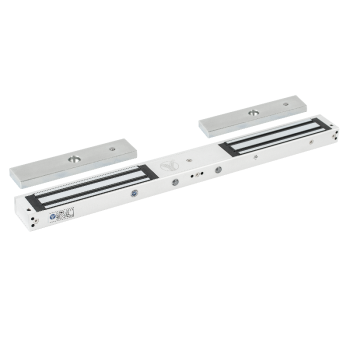 Surface-mounted electromagnetic lock for double doors with monitoring - LED - 2x280kg 