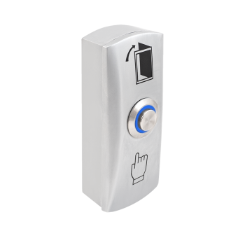 Metal housing with high surface finish push button 82x32x25mm NO (IP65 surface protection) - blue LED ring