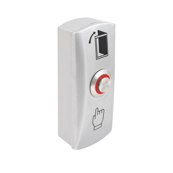 Metal housing with high surface finish push button 82x32x25mm NO (IP65 surface protection) - red LED ring