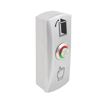 Metal housing with high surface finish push button 82x32x25mm NO (IP65 surface protection) - red/green LED ring