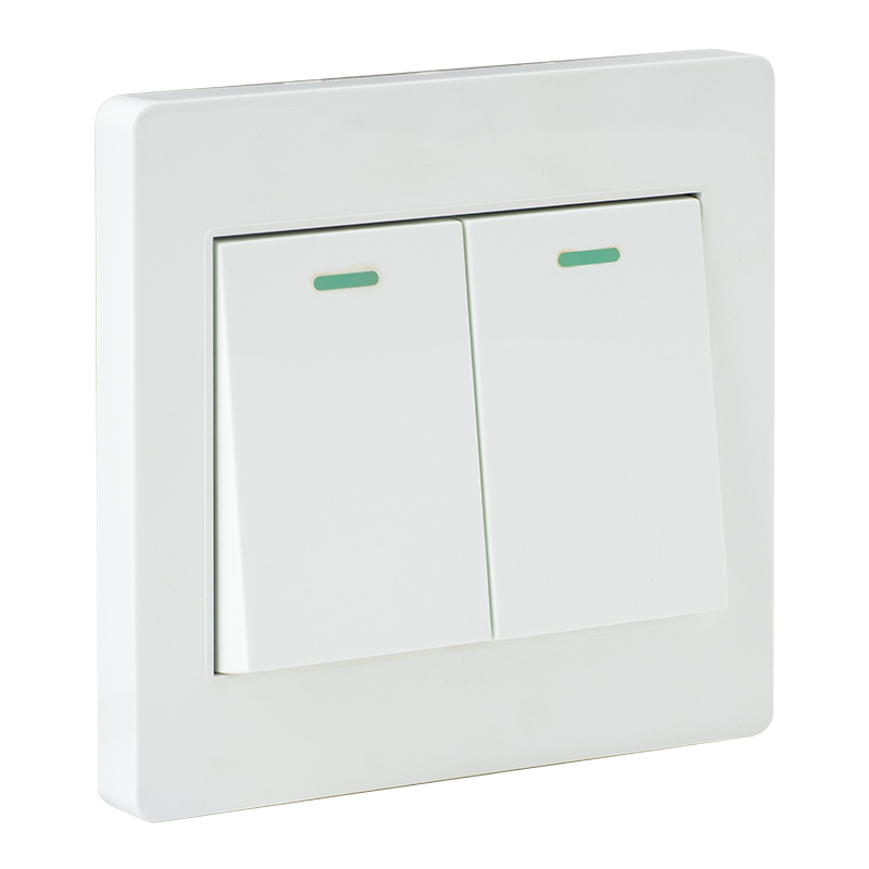 Plastic pushbutton switch with microswitch, dual toggle switch, 2xNO/NC output, 86 x 86 mm