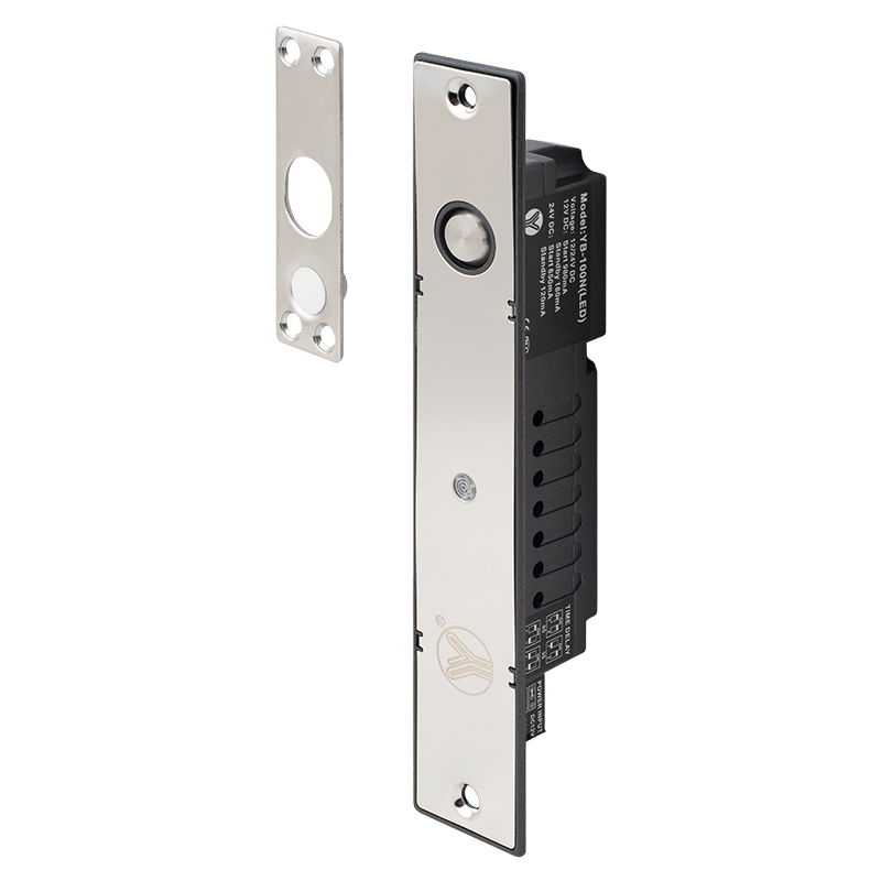 Electric bolt lock - 12V DC - fail-safe - door status monitoring - auto-close timing - LED
